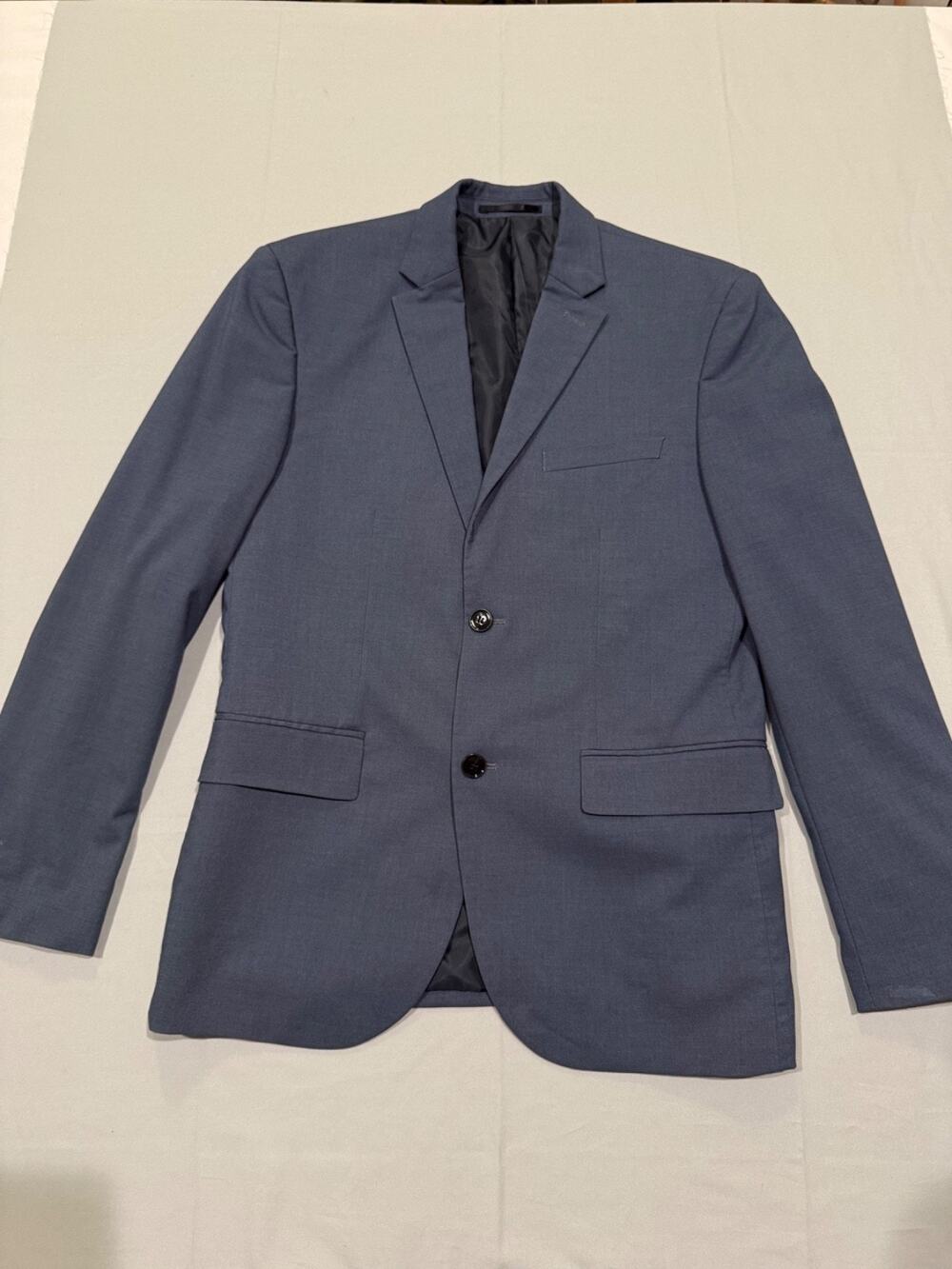 H&M Men’s Blue Suit Jacket Blazer 40R Two Button Stretch Tailored Sport Coat